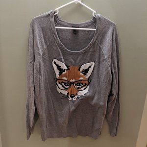 Scoop Neck Dapper Fox Sweater